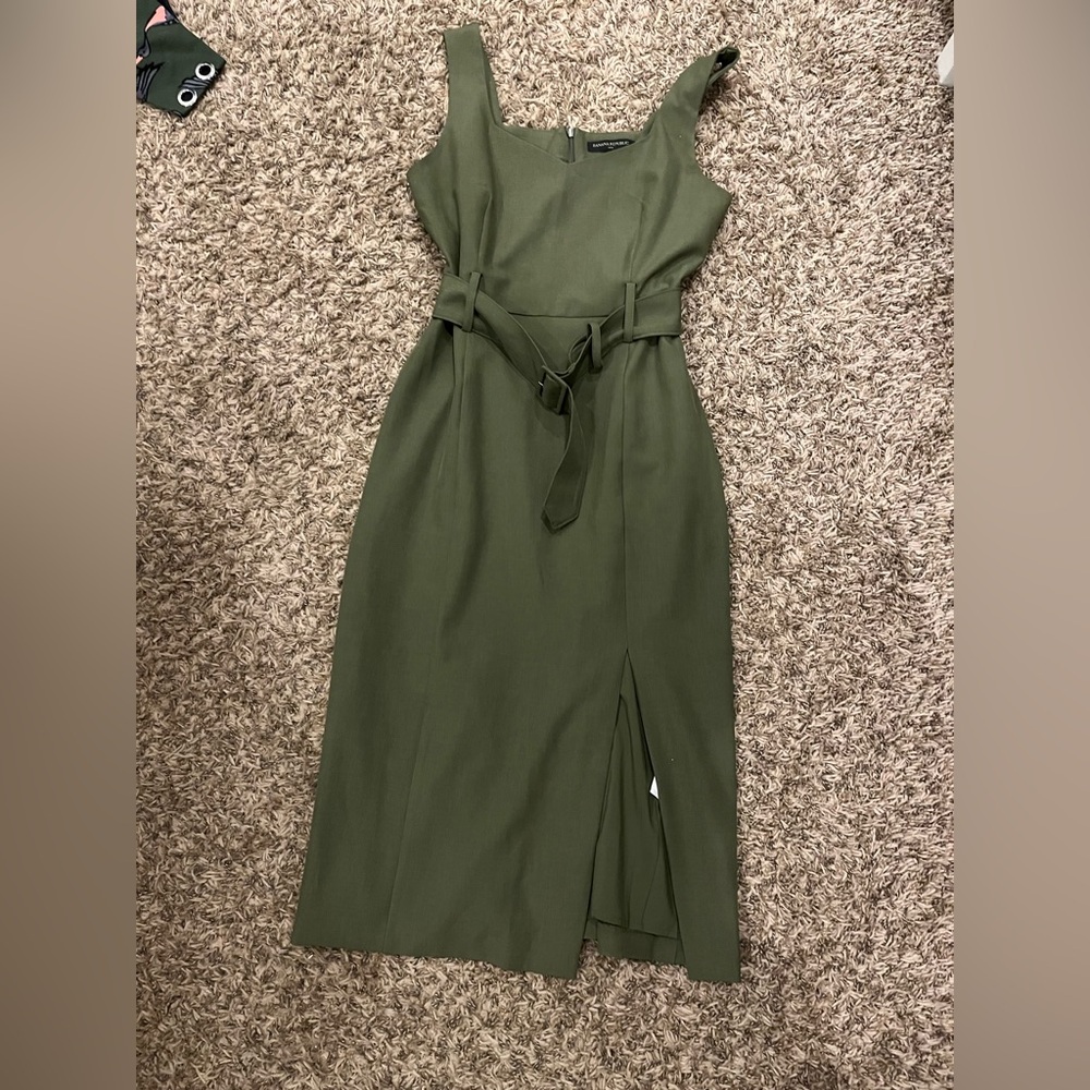 Banana Republic Olive Midi Dress with Belt